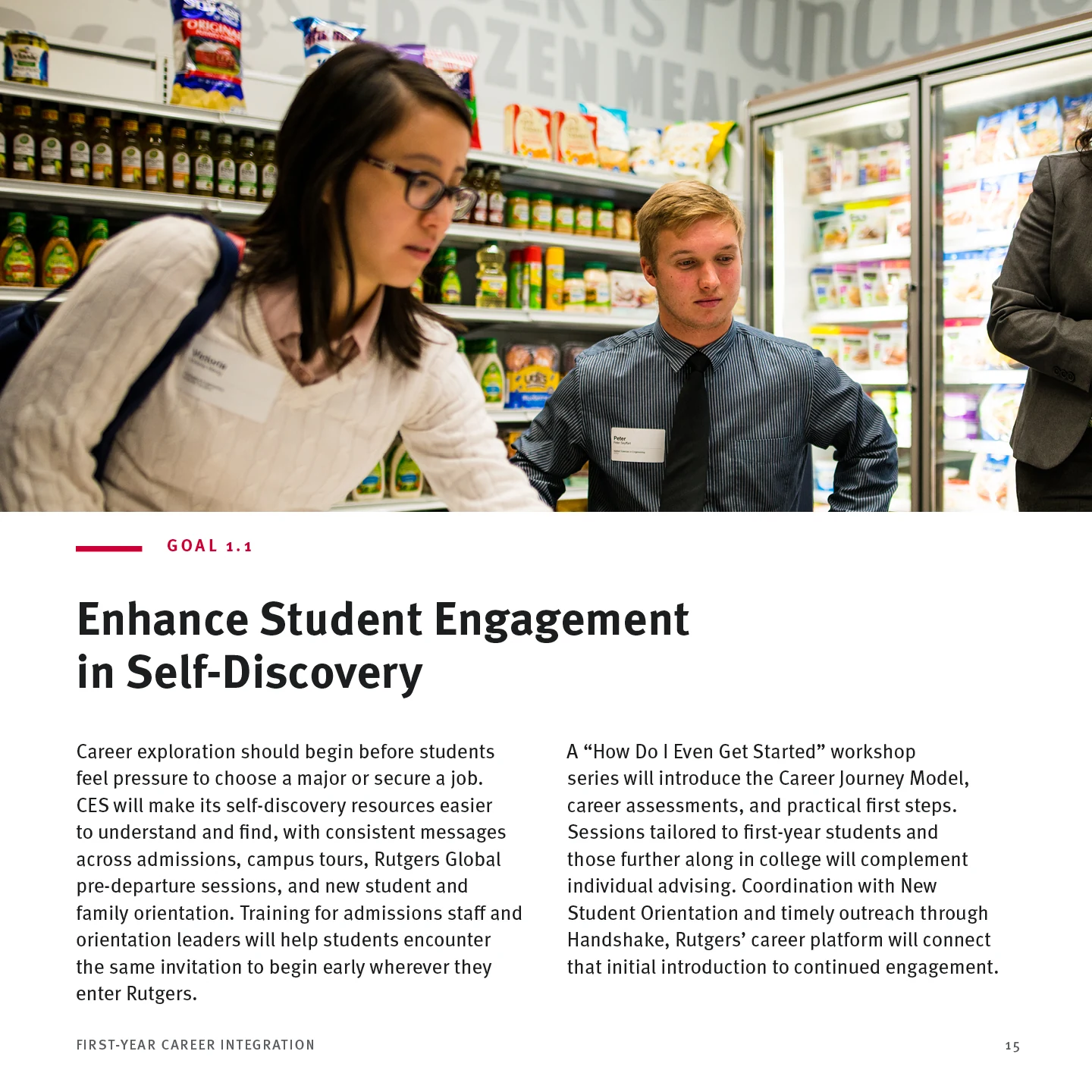 Page 15: Goal 1.1 — Enhance Student Engagement in Self-Discovery