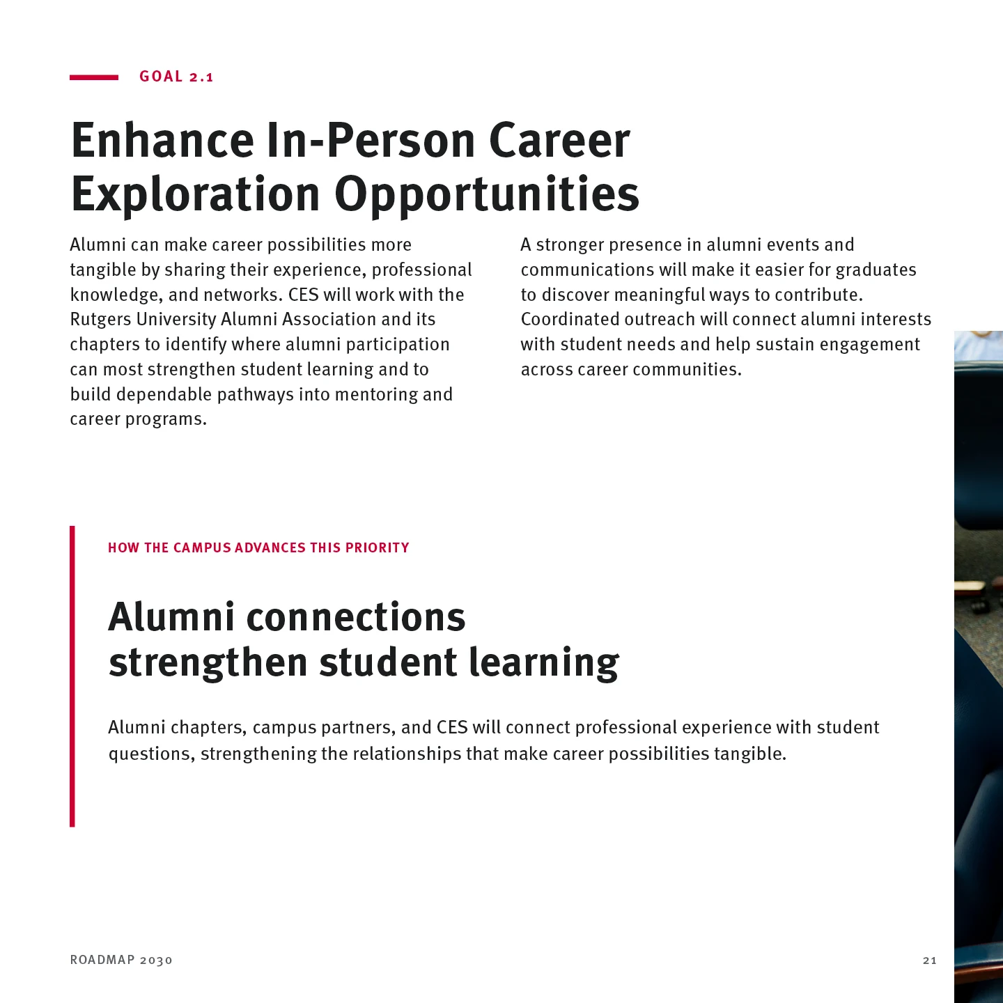 Page 21: Goal 2.1 — Enhance In-Person Career Exploration Opportunities