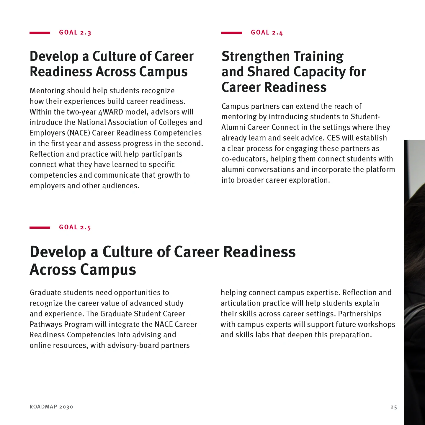 Page 25: Goal 2.3 — Develop a Culture of Career Readiness Across Campus