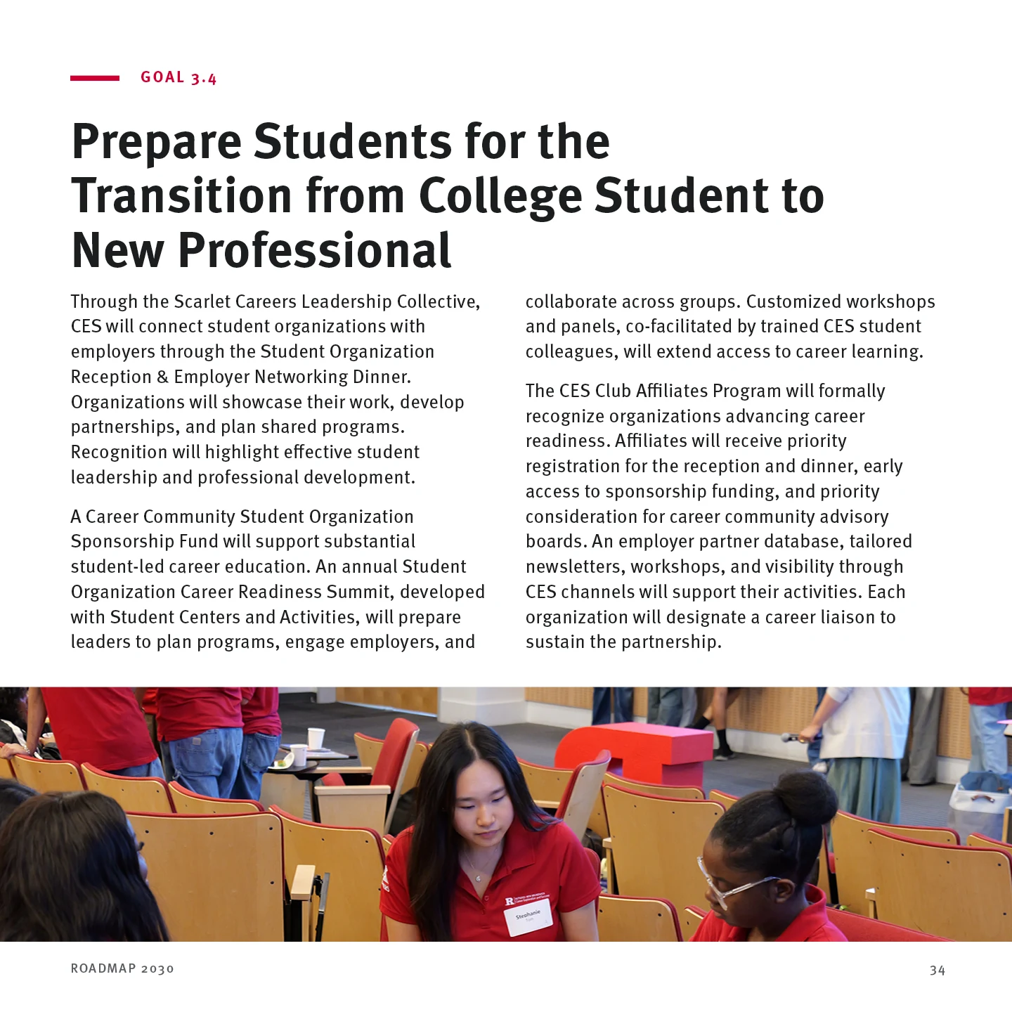 Page 34: Goal 3.4 — Prepare Students for the Transition from College Student to New Professional