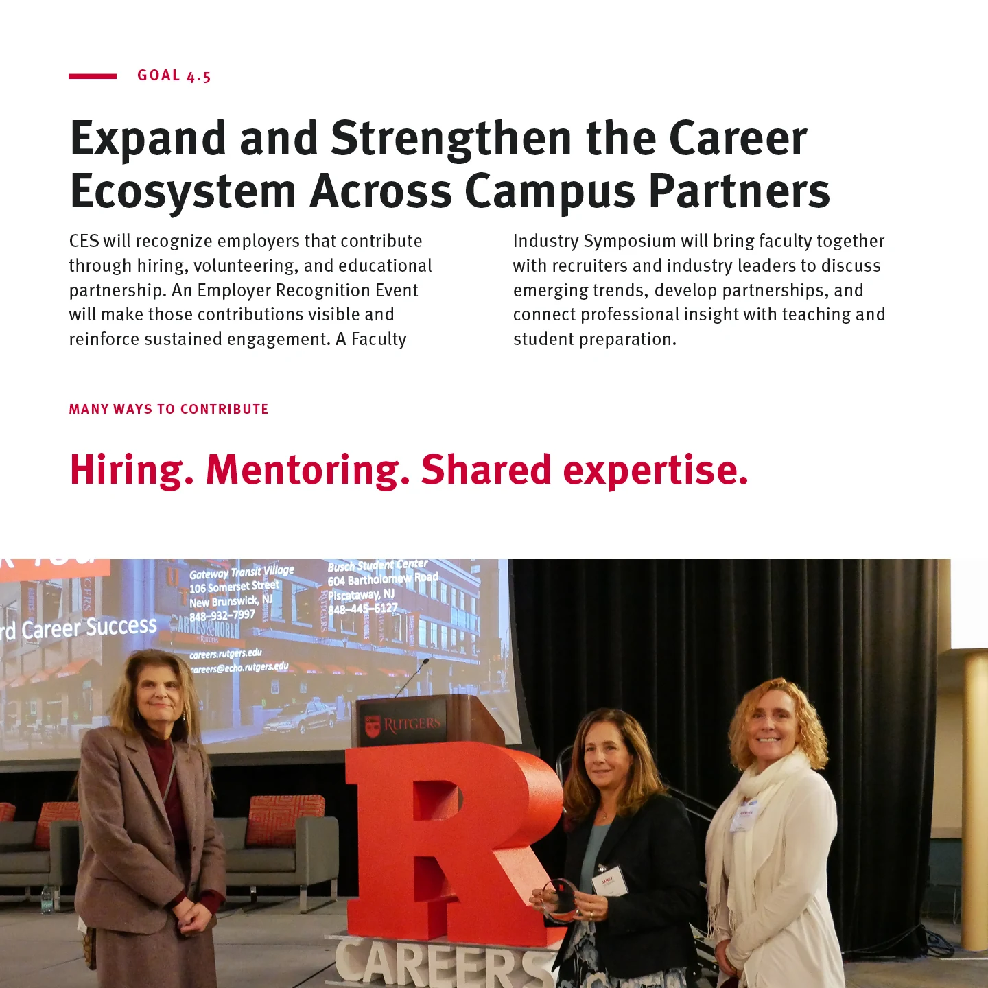 Page 44: Goal 4.5 — Expand and Strengthen the Career Ecosystem Across Campus Partners
