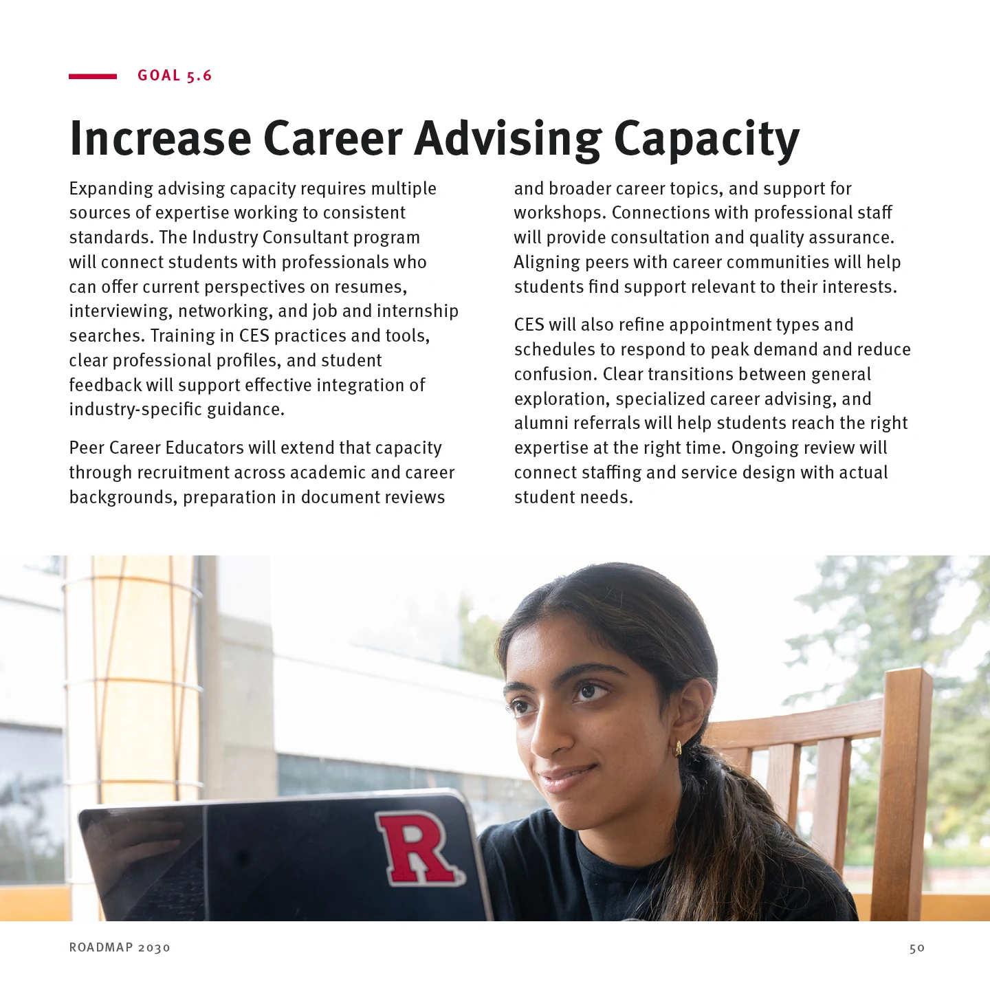 Page 50: Goal 5.6 — Increase Career Advising Capacity