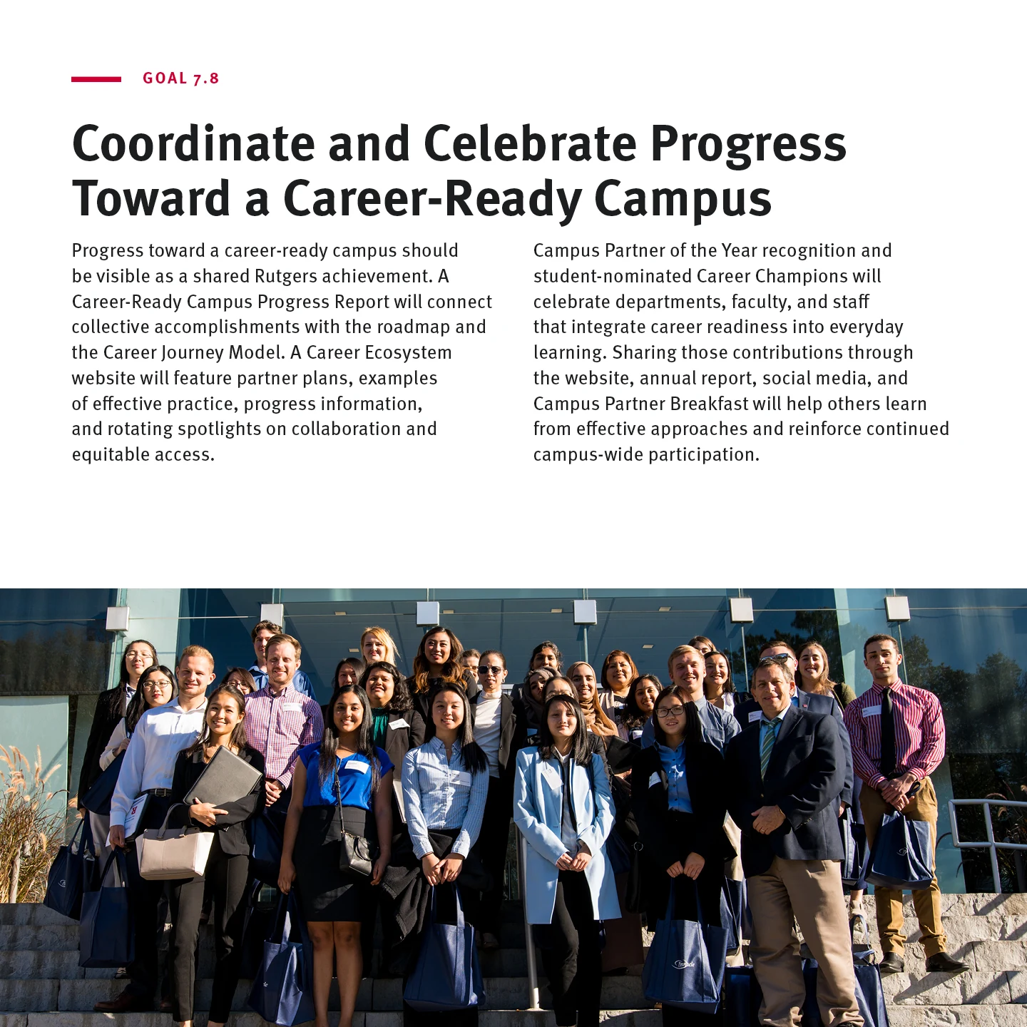 Page 73: Goal 7.8 — Coordinate and Celebrate Progress Toward a Career-Ready Campus