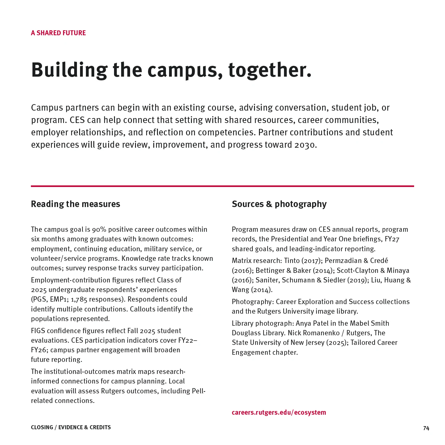 Page 74: Building the campus, together.